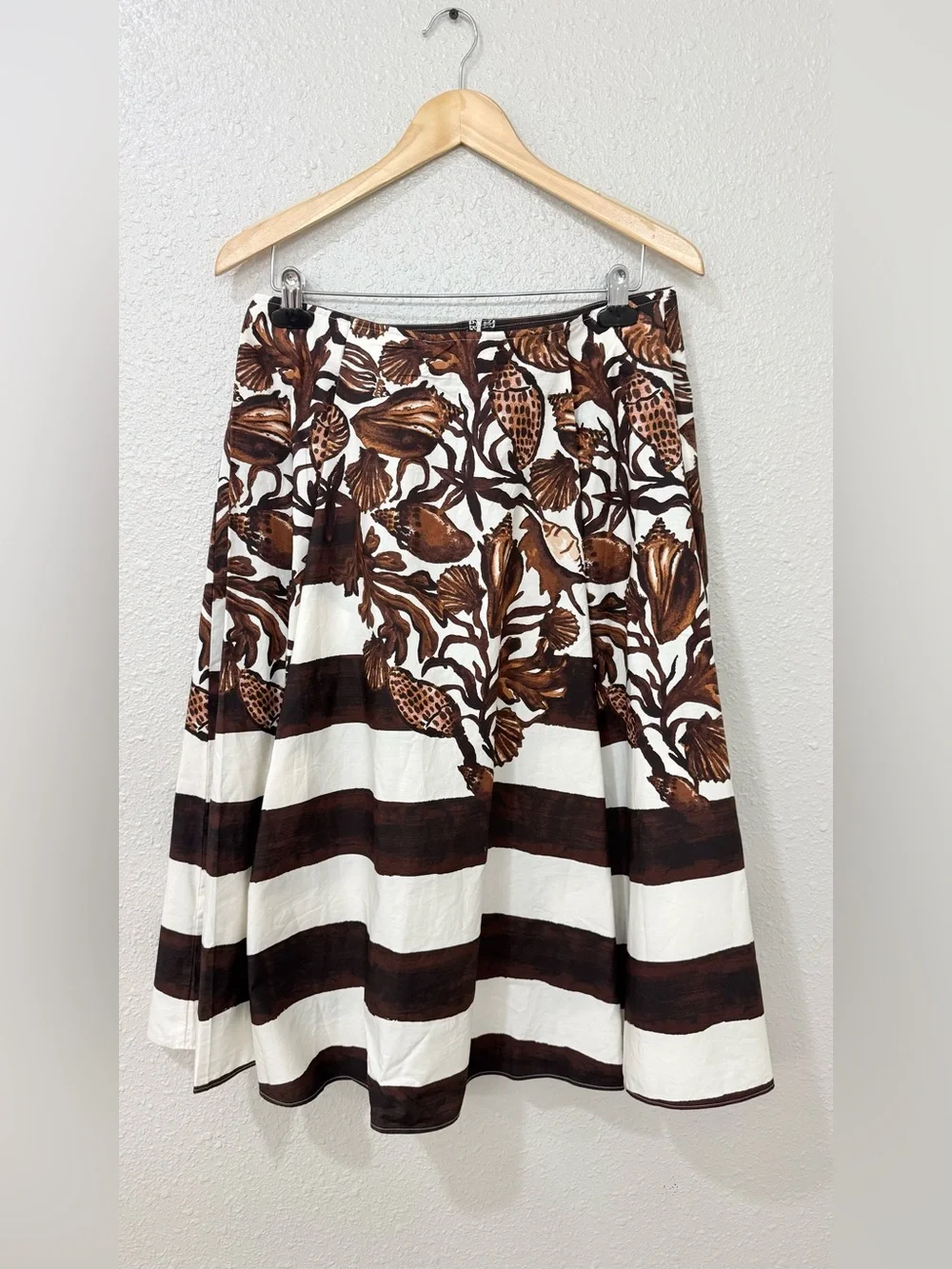 J.Crew Petite side-pleat midi skirt in lobster & seashell print Size 10P NWT